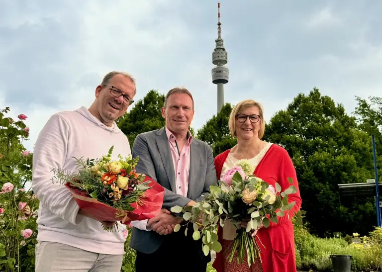 Dr. Patrick Knopf (links) löst die langjährige Westfalenpark-Chefin Annette Kulozik (rechts) ab.