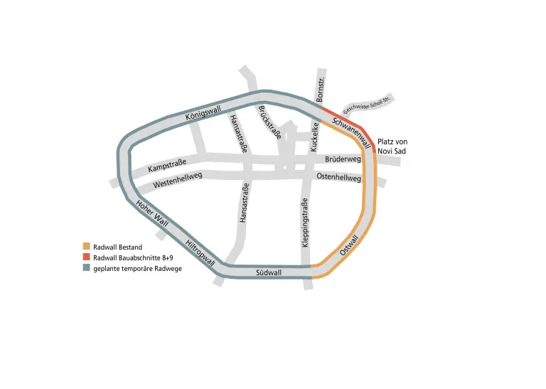 Eine Grafik zeigt den Radwall in Dortmund.