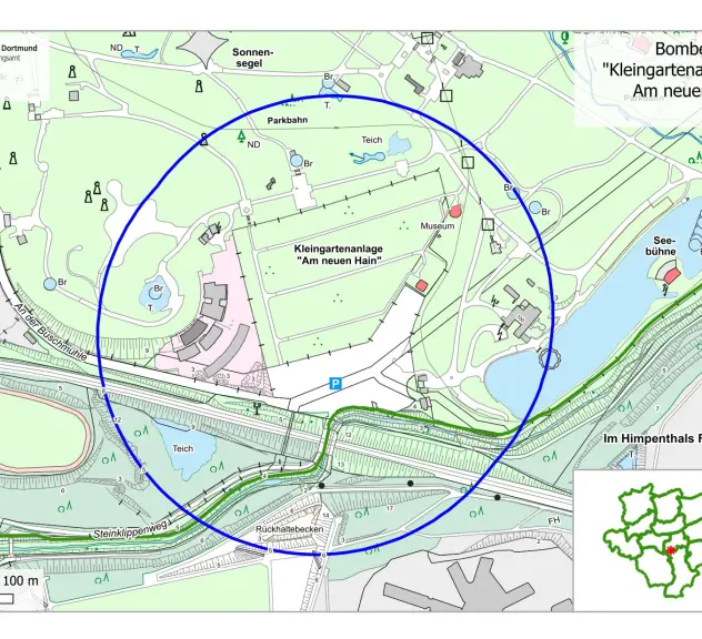Bombenfund im Bereich Buschmühle mit Evakuierungsradius