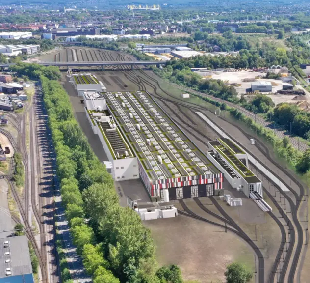 Das Gelände des ICE-Werks Dortmund Hafen