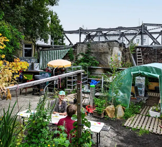 Gemeinschaftsgarten an der Bleichmärsch in der Nordstadt, der durch Querbeet gefördert wird.