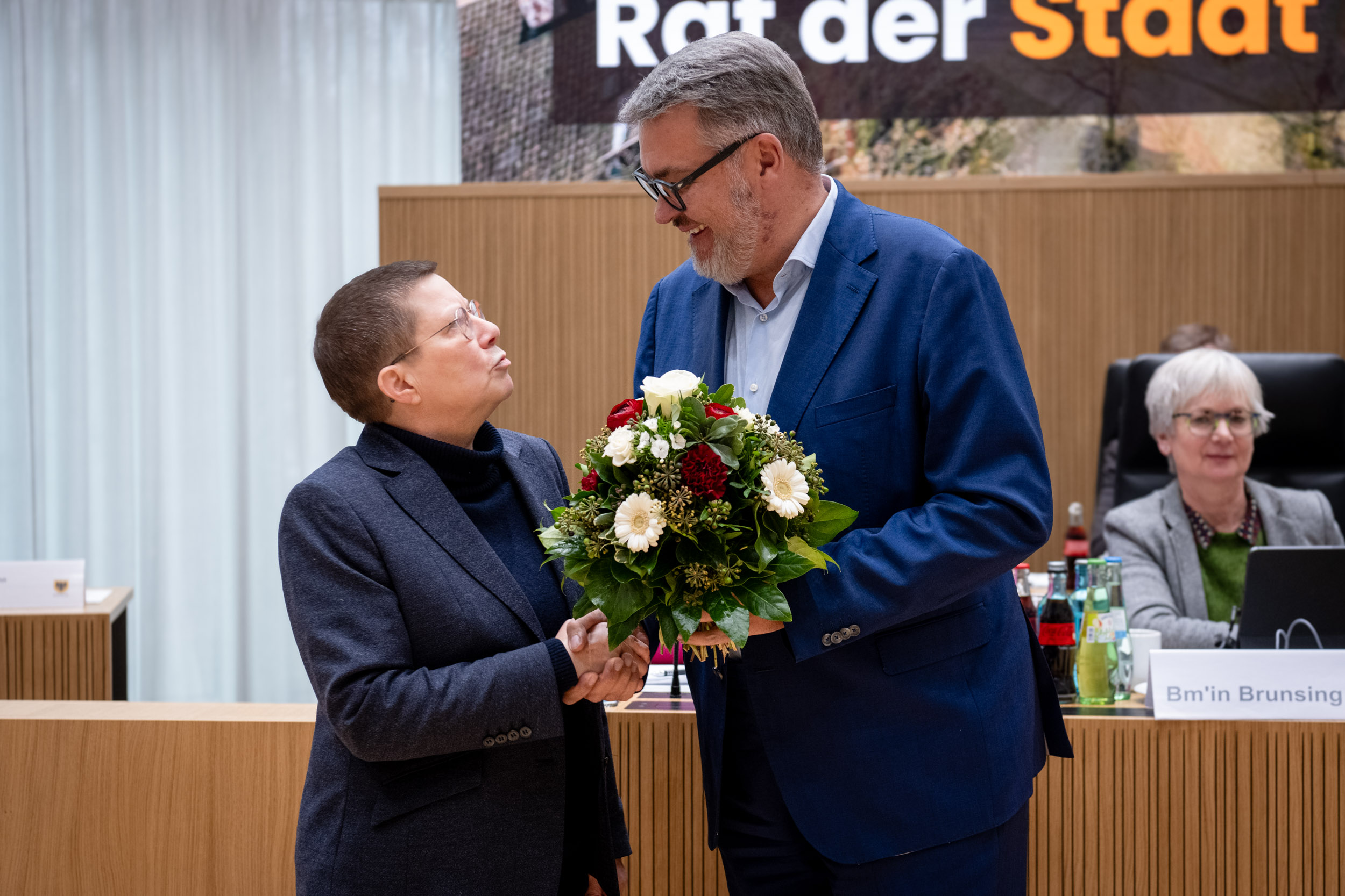 Sozialdezernentin Birgit Zoerner mit Oberbürgermeister Thomas Westphal.